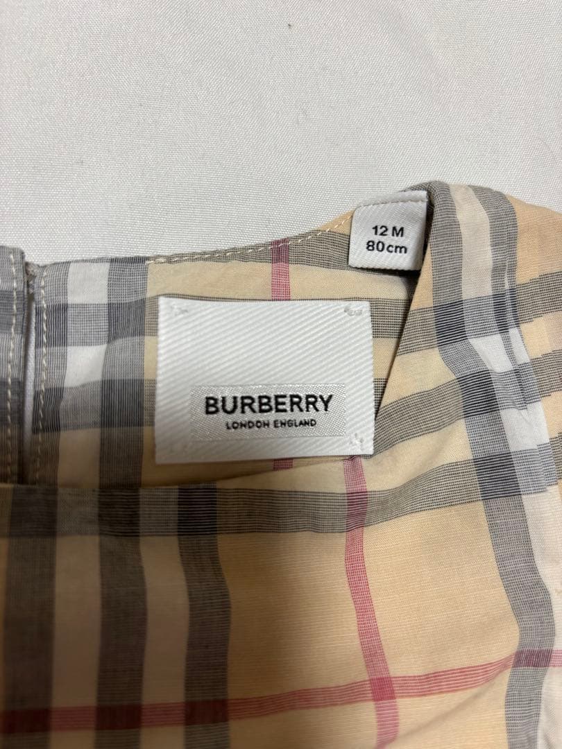 【美品】バーバリー　ワンピース　ブルマ付き（12M）