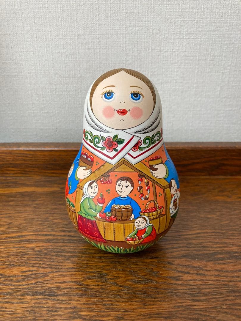 ロシア雑貨☆起き上がりこぼし♪『ロシアの食の見本市』オリガ最新作マトリョーシカ