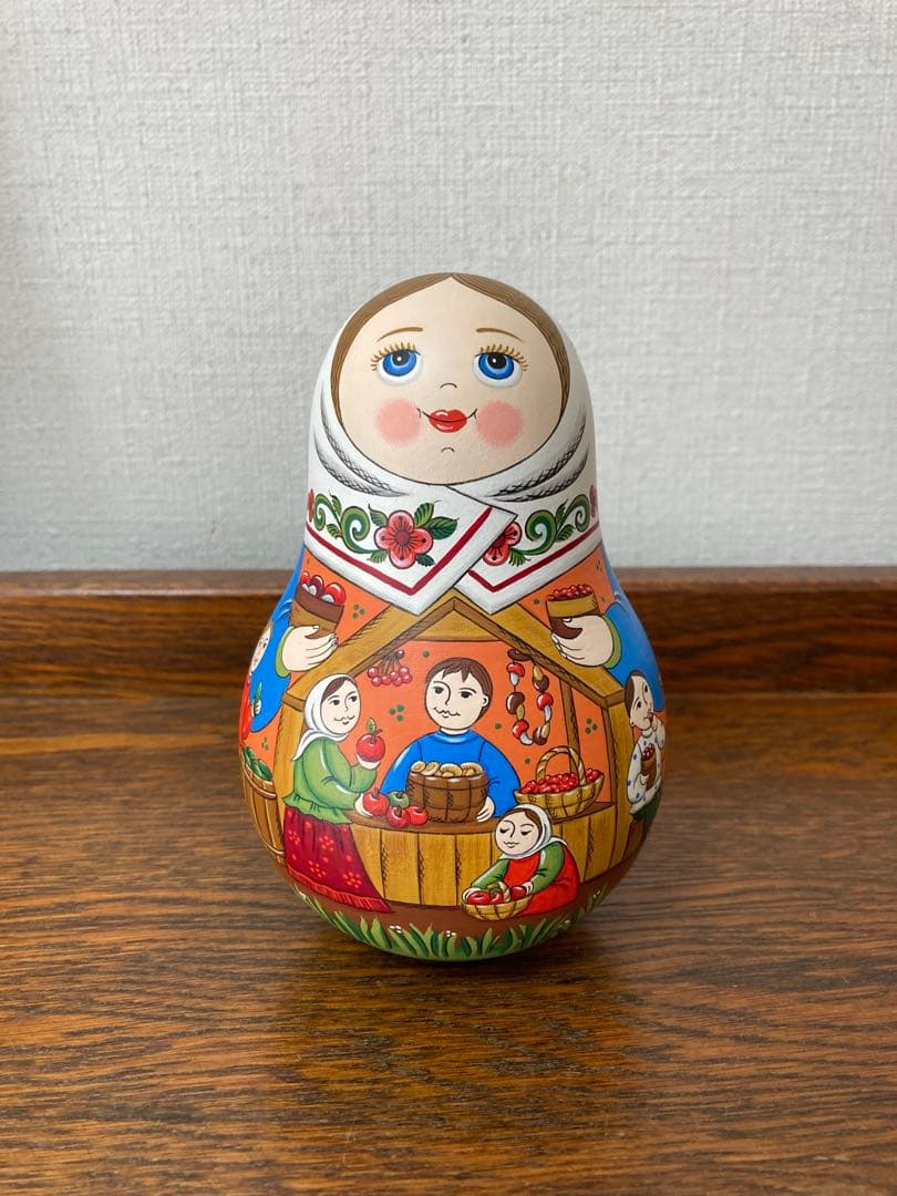 ロシア雑貨☆起き上がりこぼし♪『ロシアの食の見本市』オリガ最新作マトリョーシカ