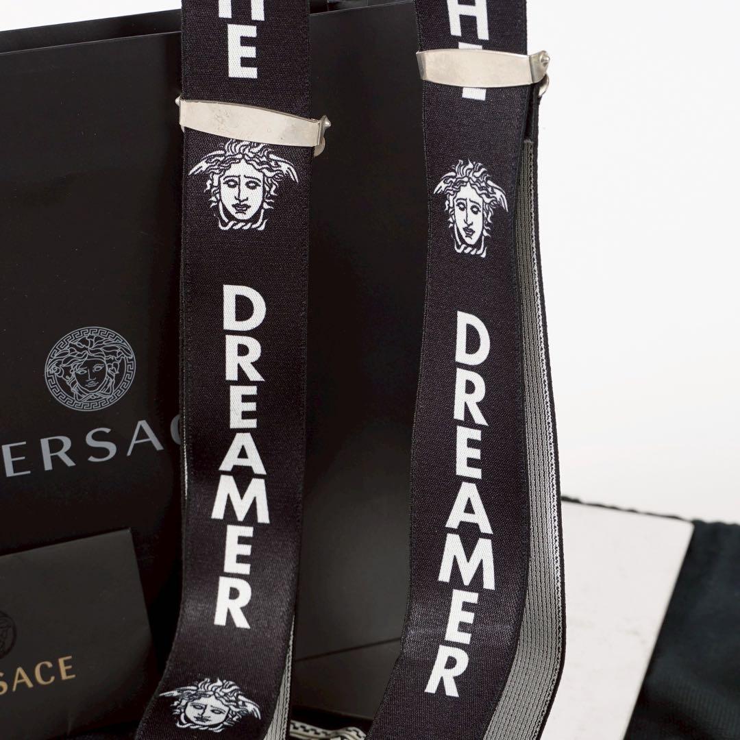 【極美品✨】ヴェルサーチ サスペンダー THE DREAMERロゴ ブラック