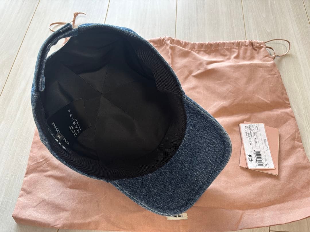 2回のみ着用✳︎miu miu デニムキャップ M