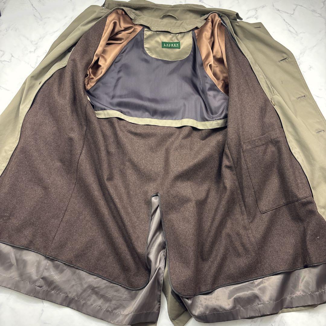 【逸品】ローレンラルフローレン　ロングトレンチコート　ライナー付　XL相当