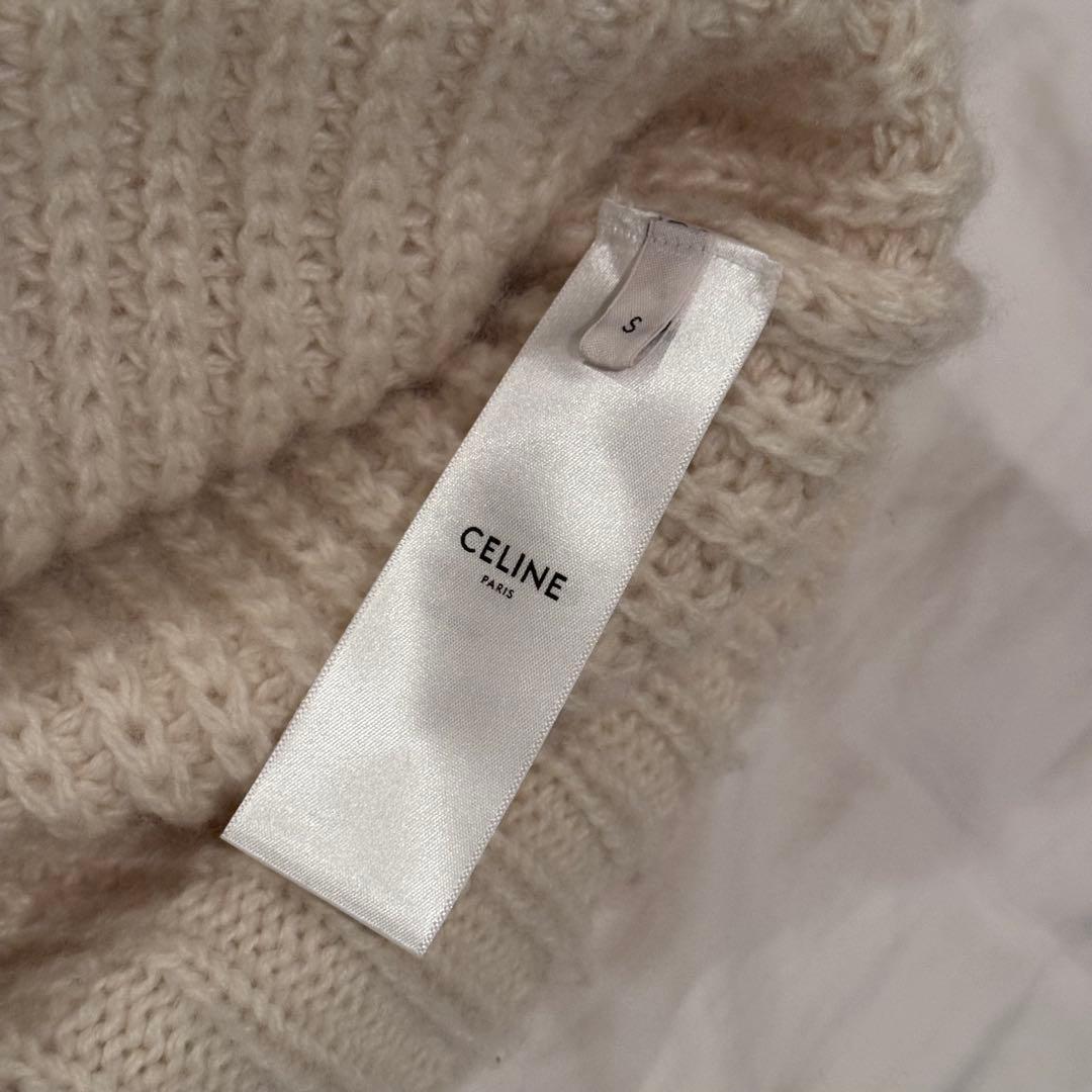 【正規品】CELINE トリオンフ リブ編みニットセーター ウール&カシミヤ