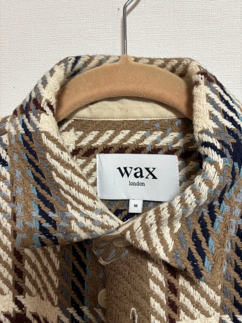 wax london チェック柄ネルシャツ Mサイズ　バスケット織