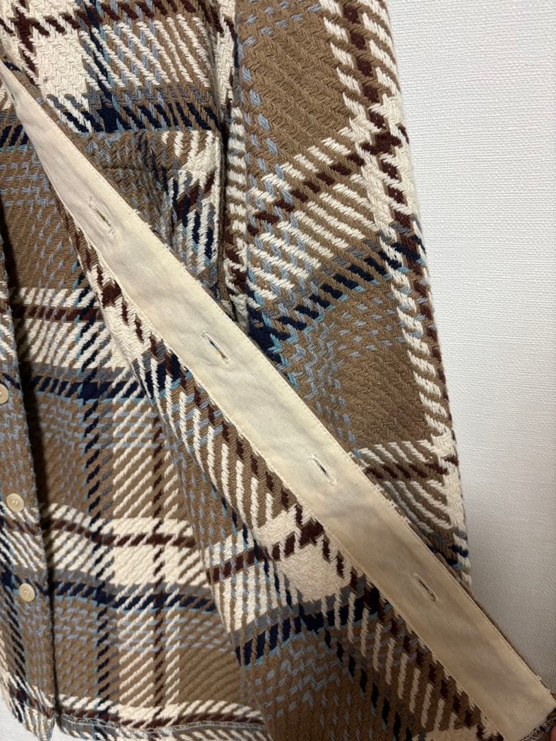 wax london チェック柄ネルシャツ Mサイズ　バスケット織