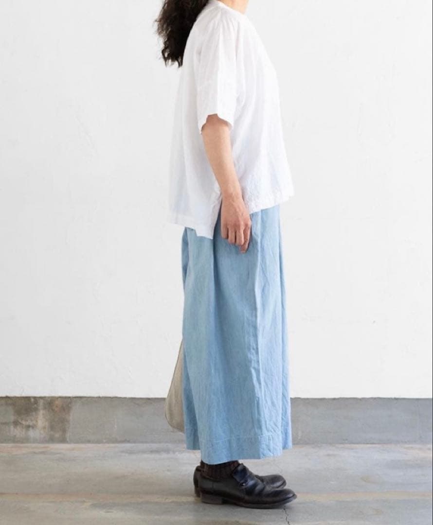 値下げ【美品】ゴーシュ ライトデニム　ワイドパンツ　ライトブルー