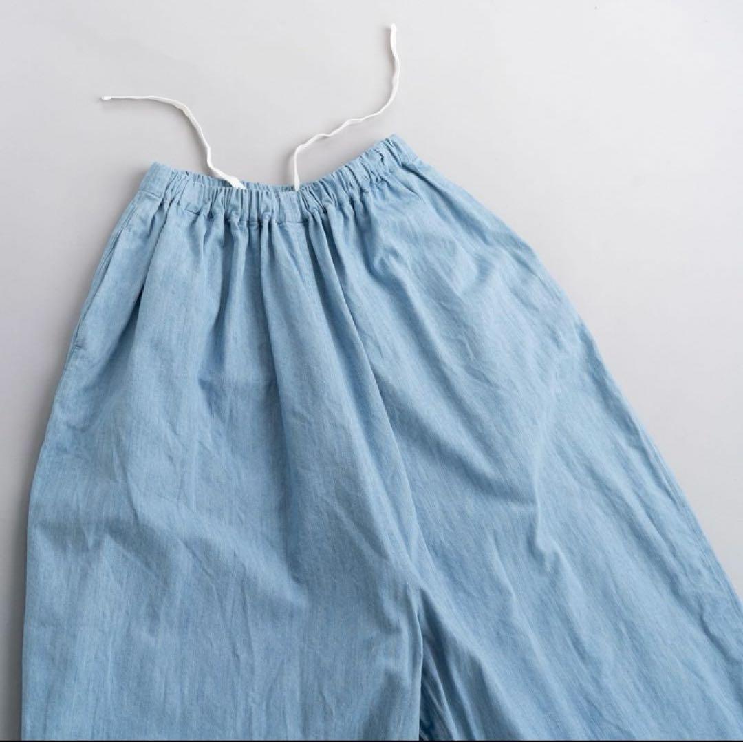 値下げ【美品】ゴーシュ ライトデニム　ワイドパンツ　ライトブルー