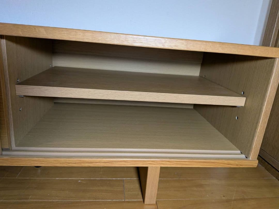 《送料込》無印良品 木製テレビボード オーク材 150 収納棚 TV台家具 廃盤