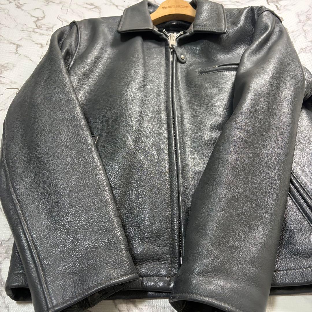 希少✨グレー schott レザー トラッカージャケット 襟付き 40size