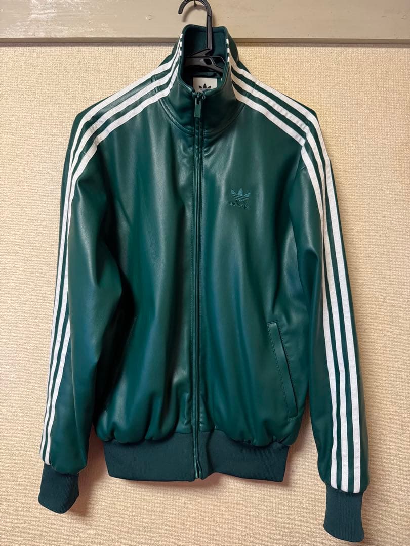 【希少・Sサイズ】adidas フェイクレザージャケット カレッジグリーン