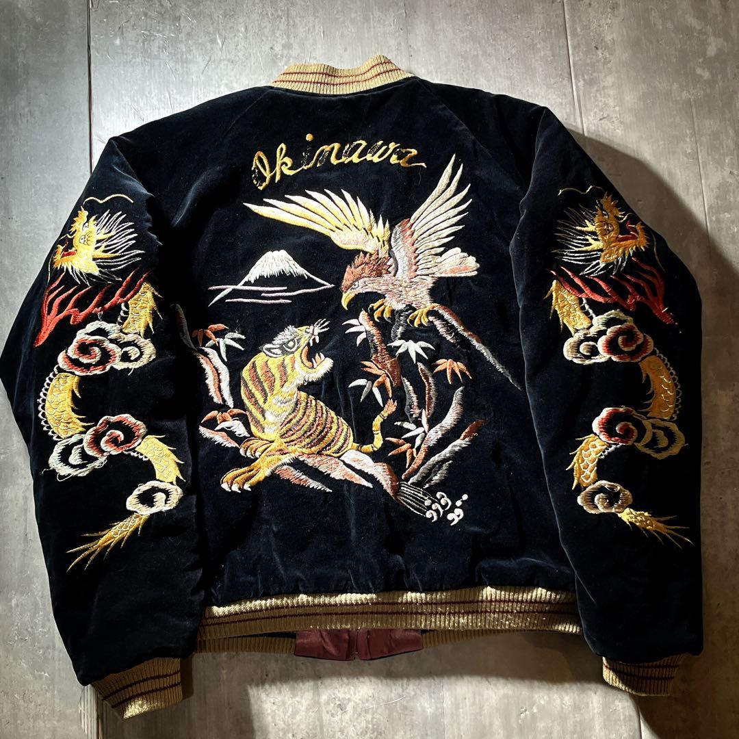 テーラー東洋 別珍 スカジャン 鷹×虎 USMC 龍 スーベニアジャケット M