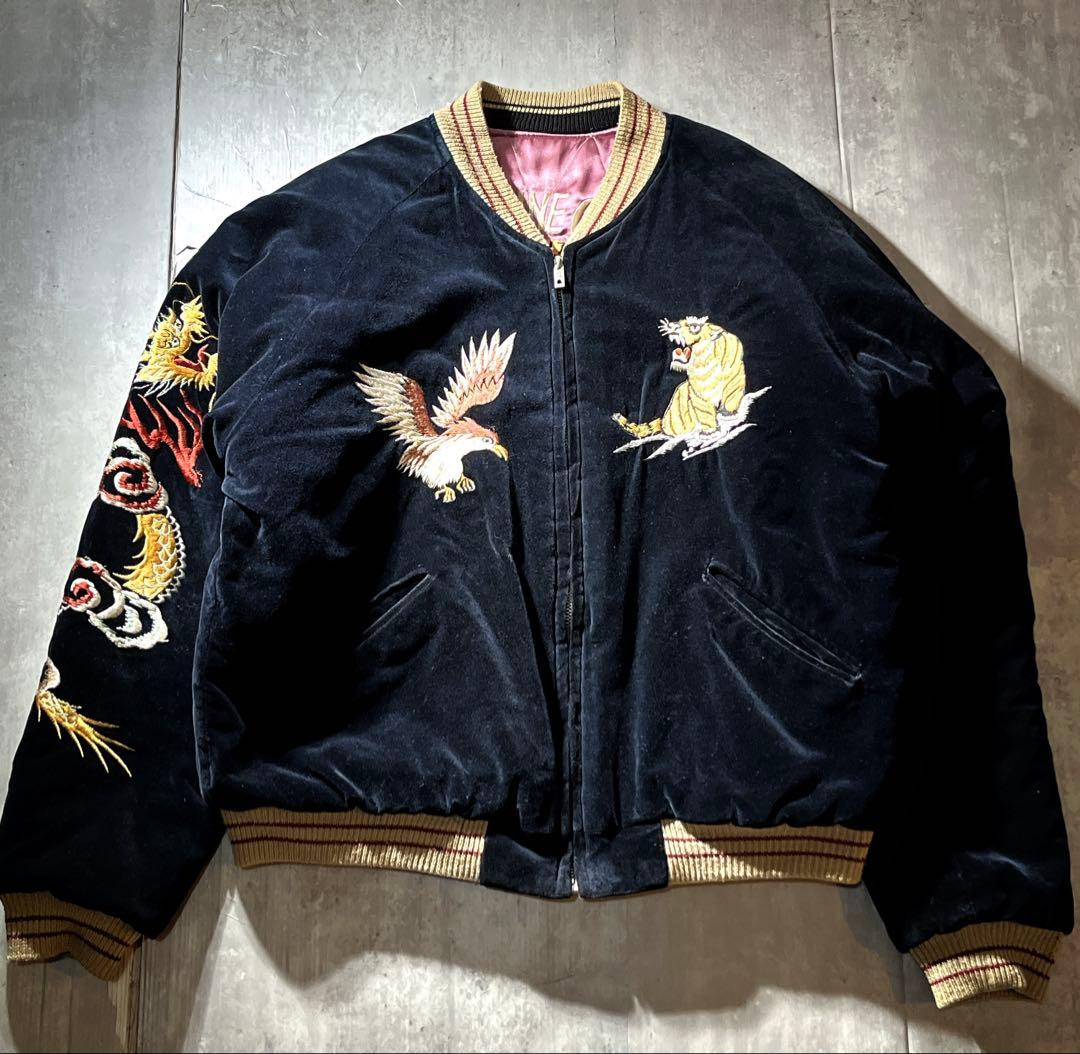 テーラー東洋 別珍 スカジャン 鷹×虎 USMC 龍 スーベニアジャケット M