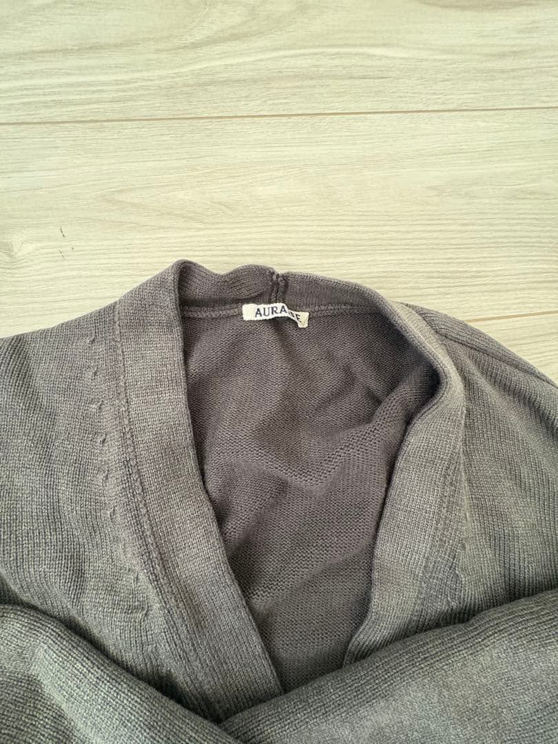 トップス AURALEE STONE WASHED KNIT CARDIGAN