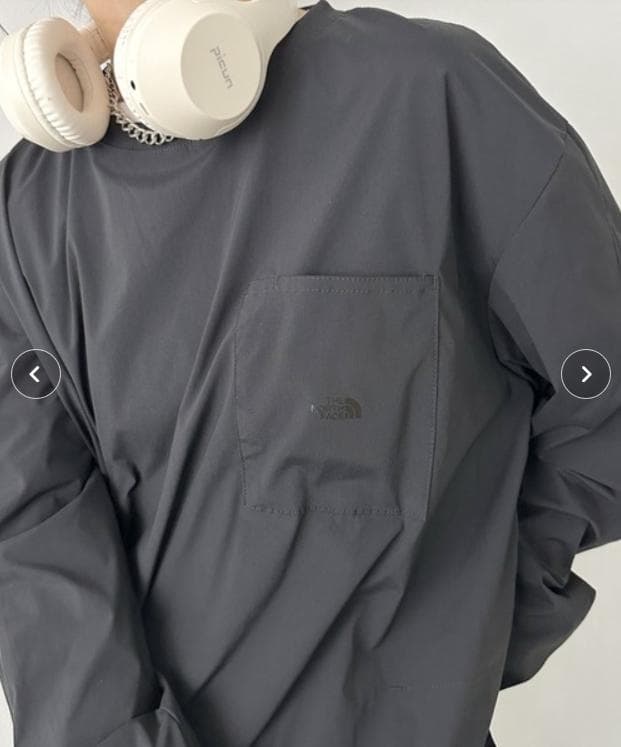 フォロー割ノースフェイス Tシャツ 長袖 伸縮性良い ブラック XL K601C