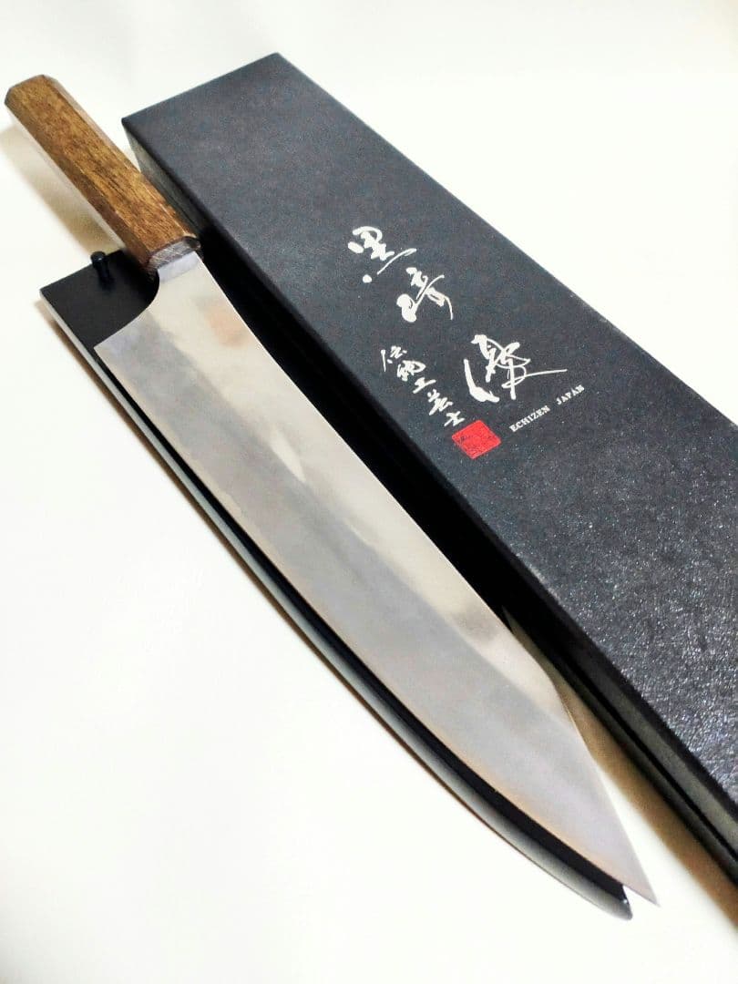 黒﨑優 新月光 牛刀包丁240mm VGXEOS鋼 鞘付き