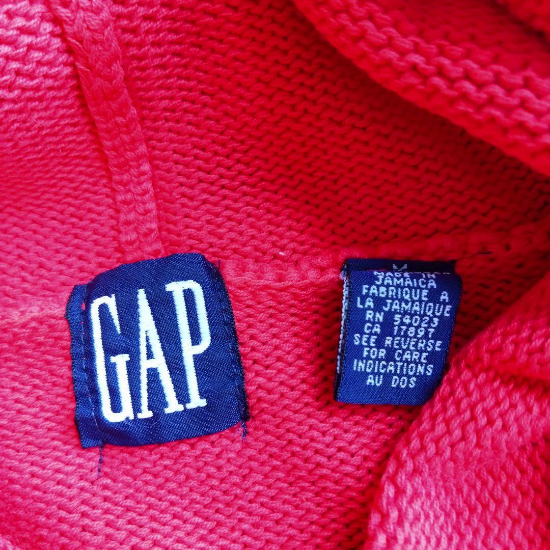 【パチポケ】90s ビンテージ　GAP　ニットパーカー　赤