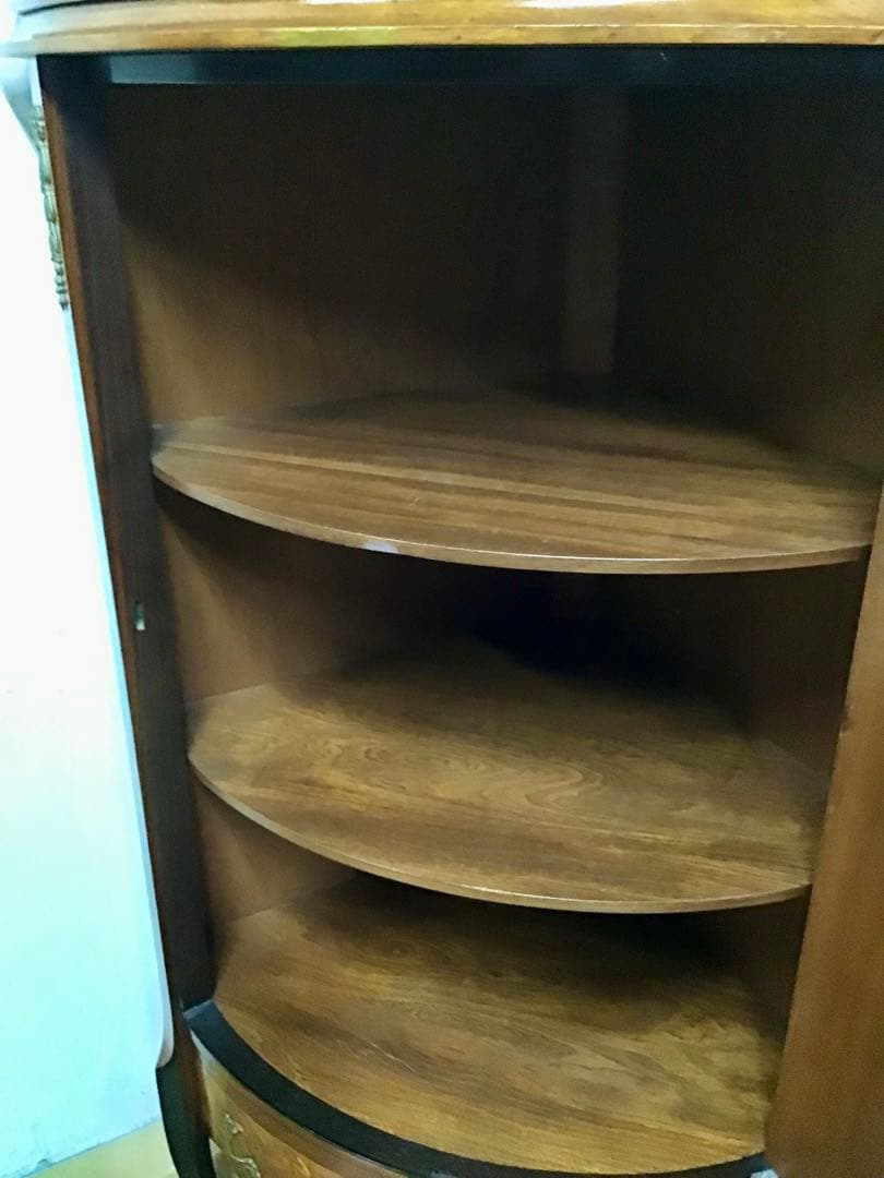 管378☆イタリア製☆象嵌細工☆コーナーキャビネット