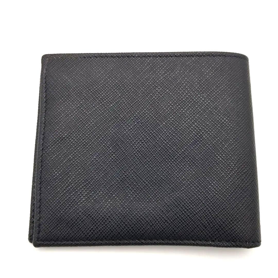 【極美品】プラダ 二つ折り財布 トライアングルロゴ ブラック