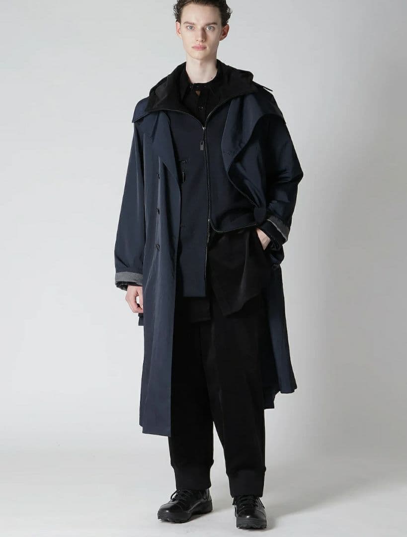 ジャケット・アウター yohjiyamamoto NYLON TWILL ASYMMETRY COAT