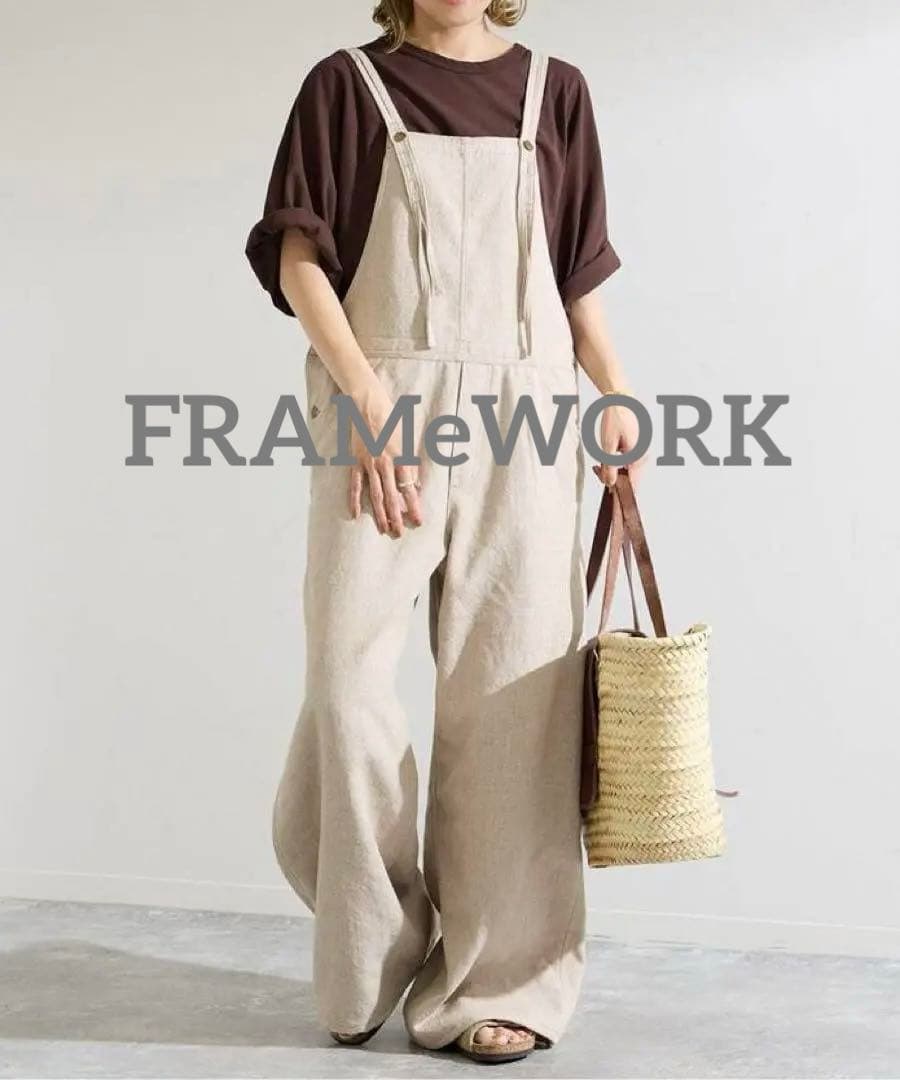 美品 FRAMeWORK フレームワーク サロペット オーバーオール