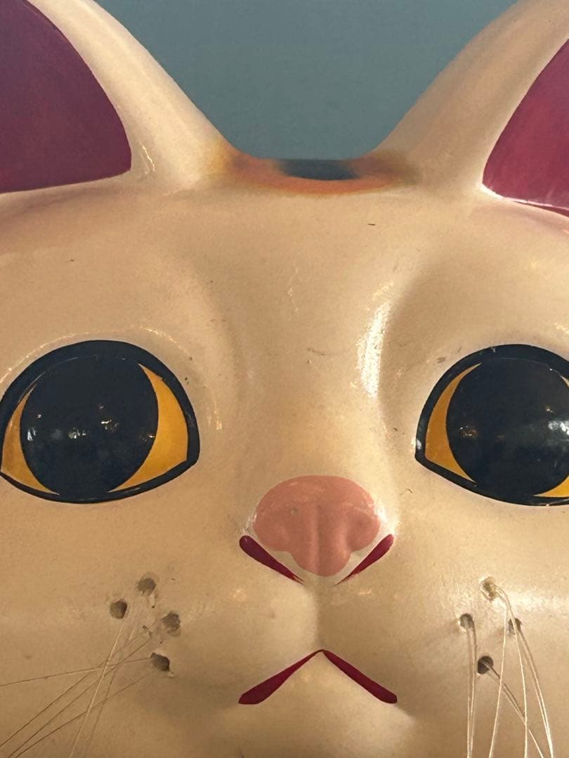 骨董／招き猫／貯金箱／希少／アンティーク／ヴィンテージ　右手
