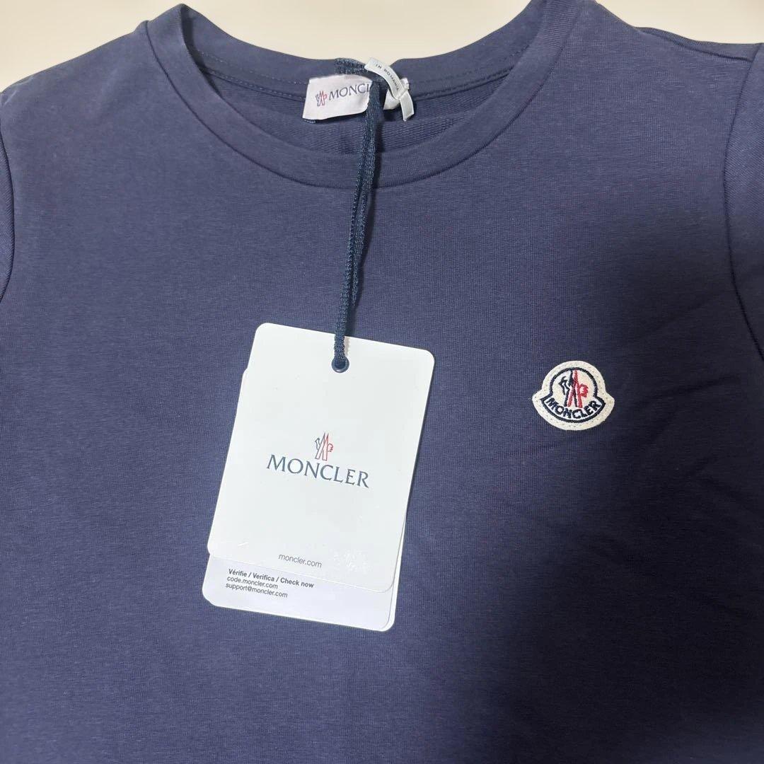 新品タグ付きMONCLER ABITO TG 12A ネイビー半袖ワンピース