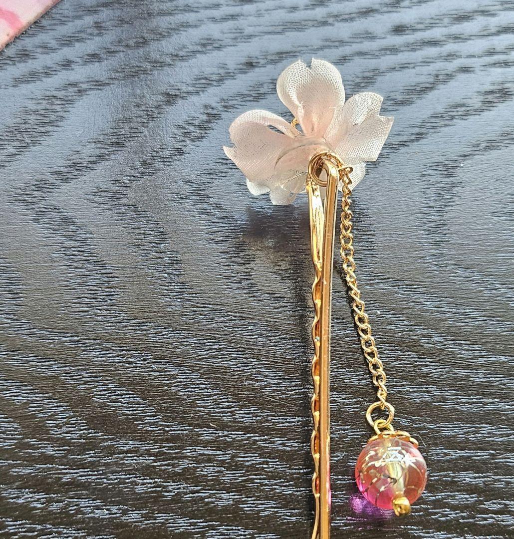 ブライス　ドールSize簪　桜　髪飾り　つまみ細工　アウトフィット