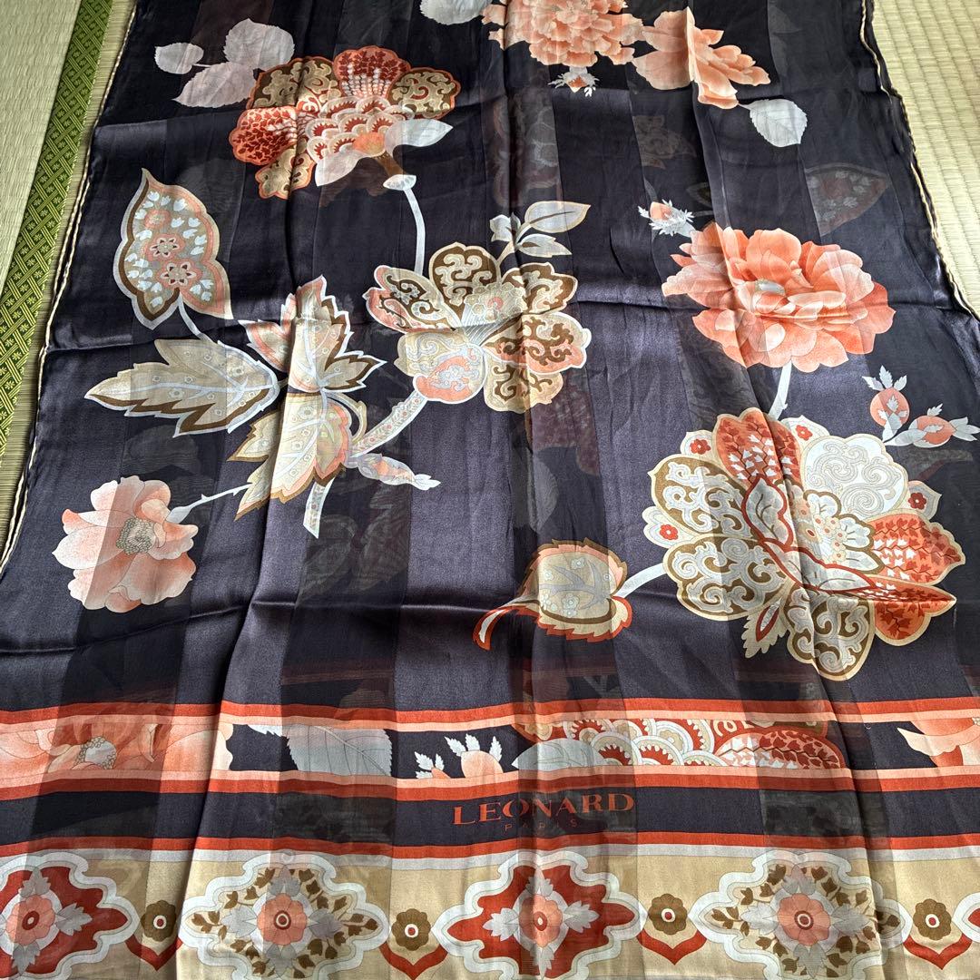 LEONARD 大判シルクストール　美品　レア　イタリア製