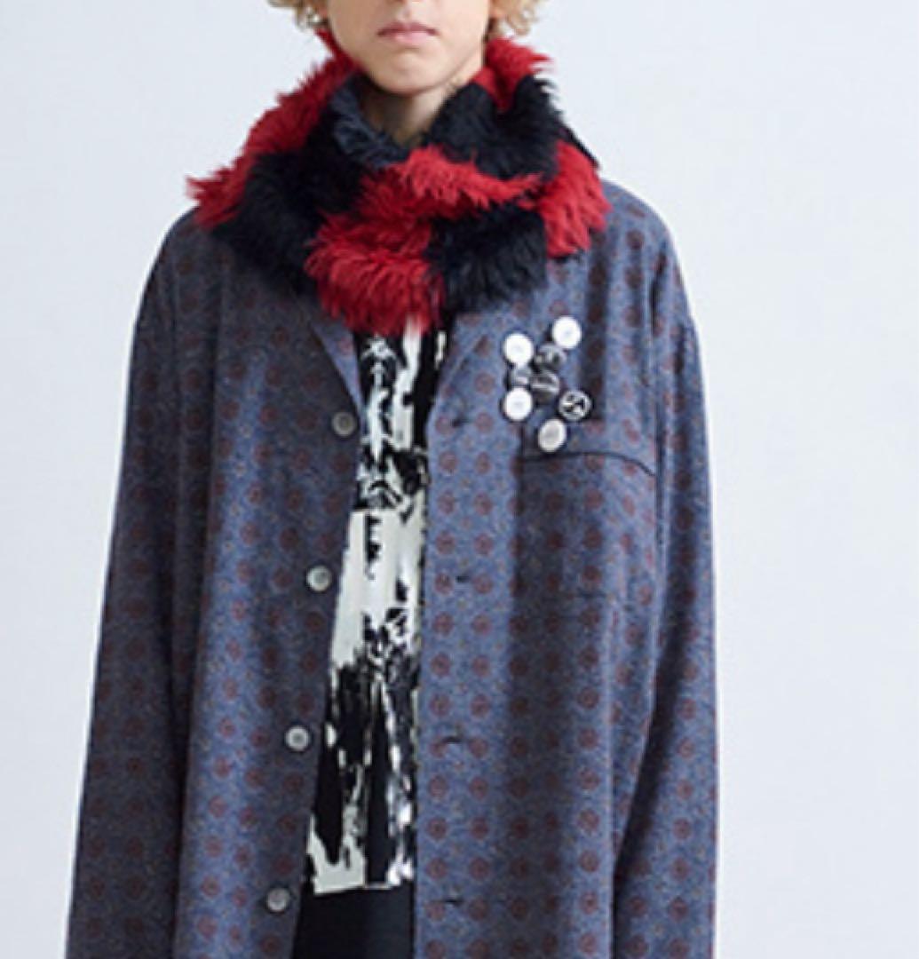 LAD MUSICIAN SHAGGY BORDER KNIT スヌードカート