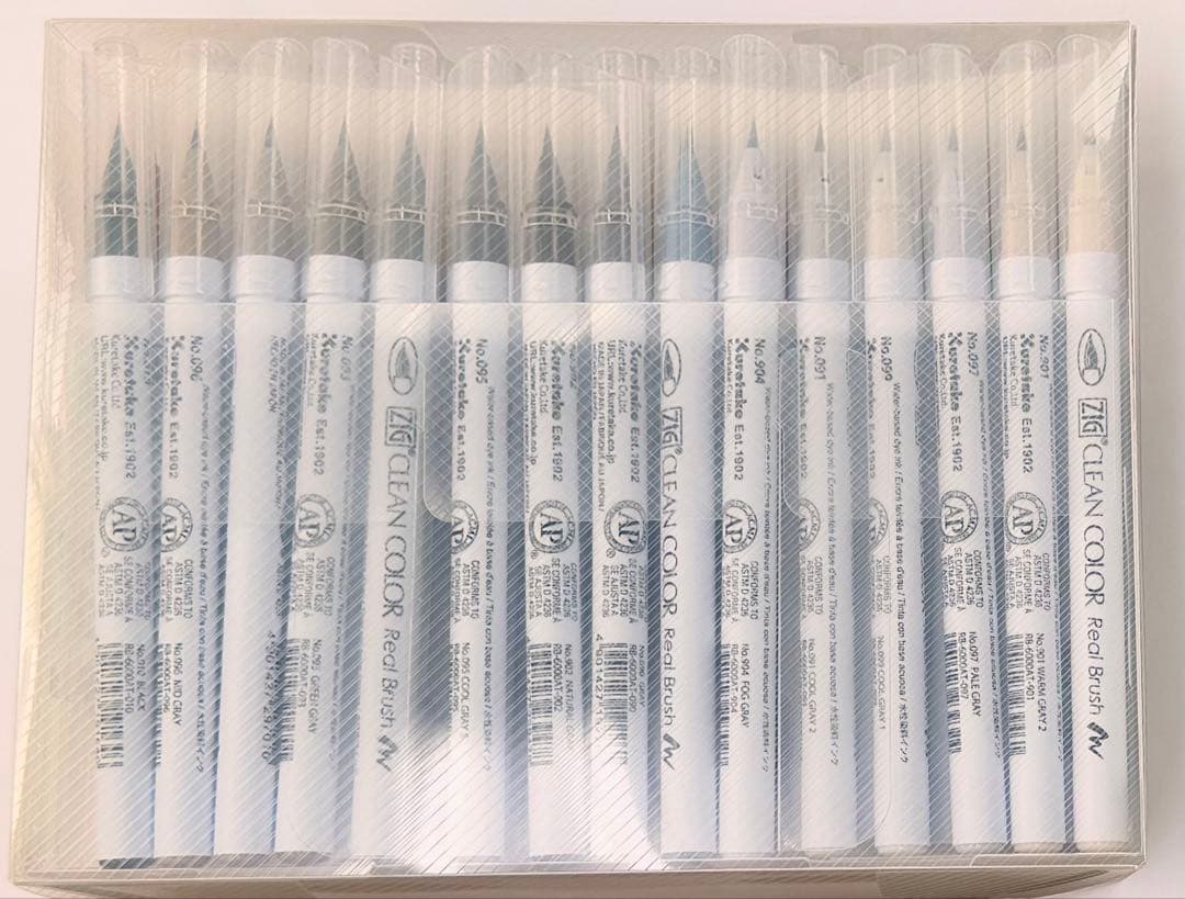 新品 呉竹 カラーペン 筆ペン ZIG クリーンカラー リアルブラッシュ 90色