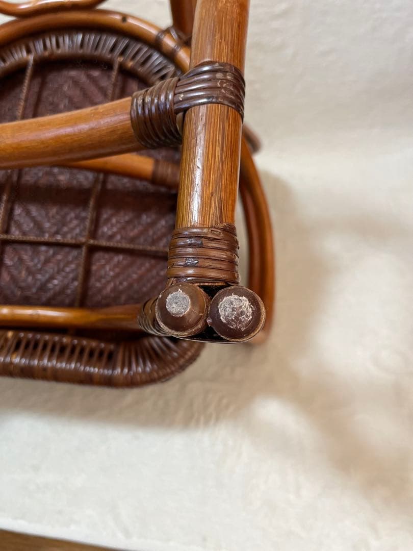 藤の椅子　Kazama ラタンチェア　アンティーク　昭和レトロ
