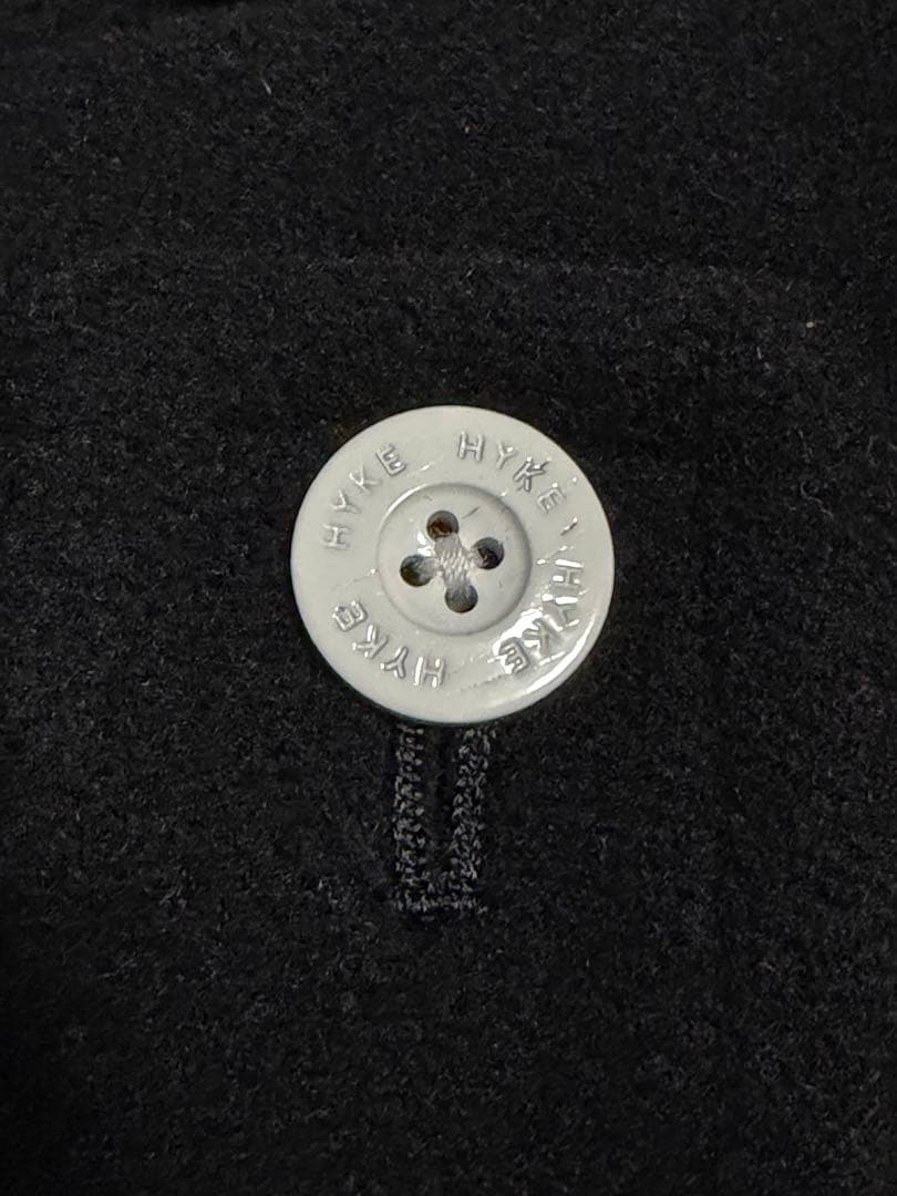 【未使用品サイズ1 】HYKE 白トグル ウール ダッフルコート