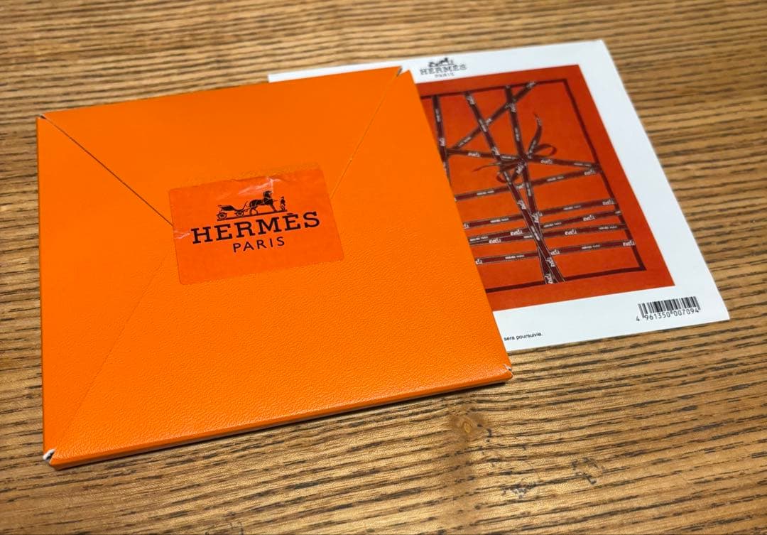 未使用　HERMES エルメス ボルデュック リボン シルク スカーフ 箱付き