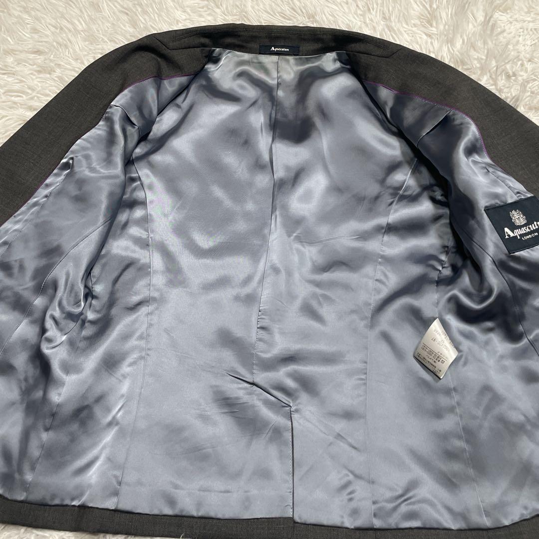 シルク混　アクアスキュータム　パンツスーツ　グレー　13 XL