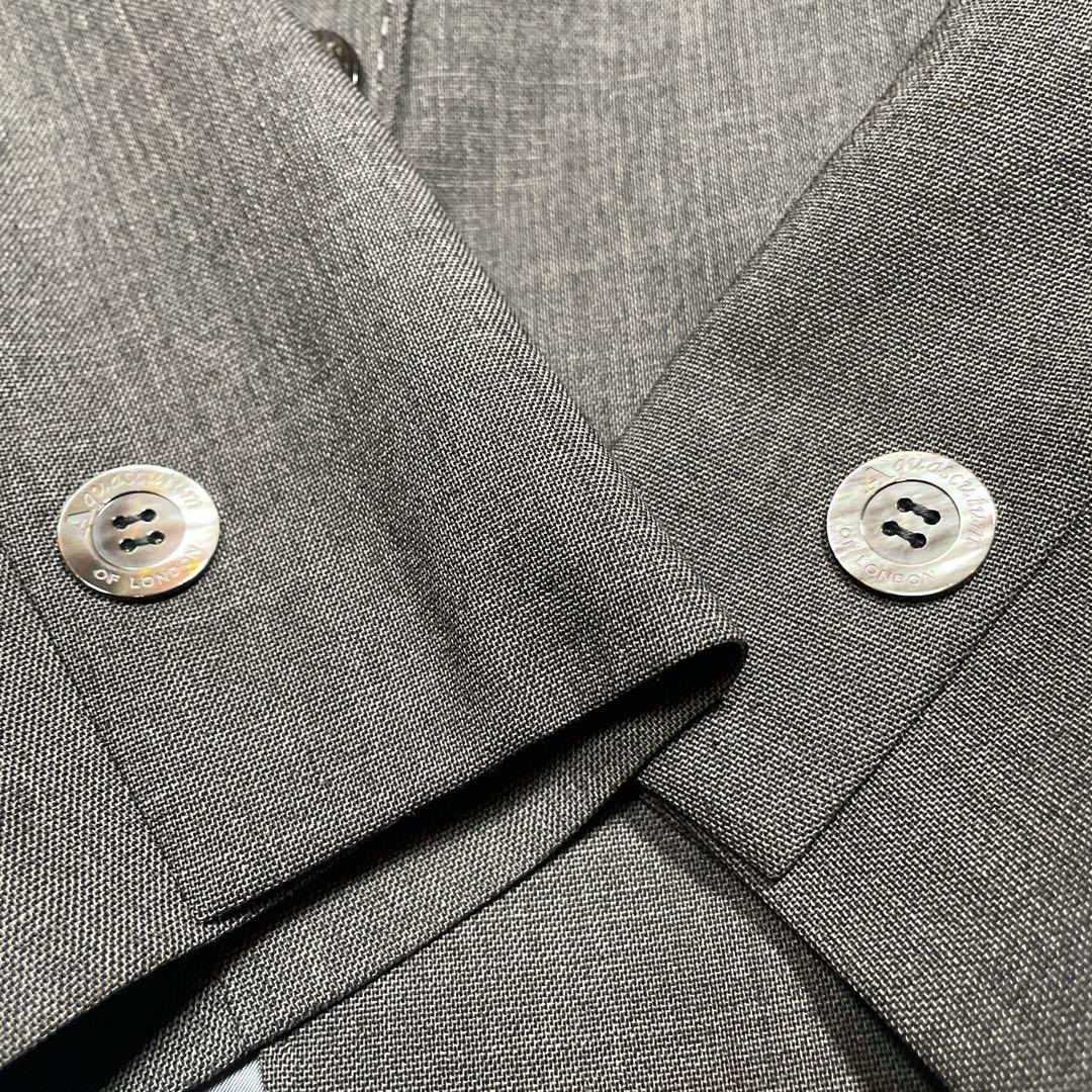 シルク混　アクアスキュータム　パンツスーツ　グレー　13 XL