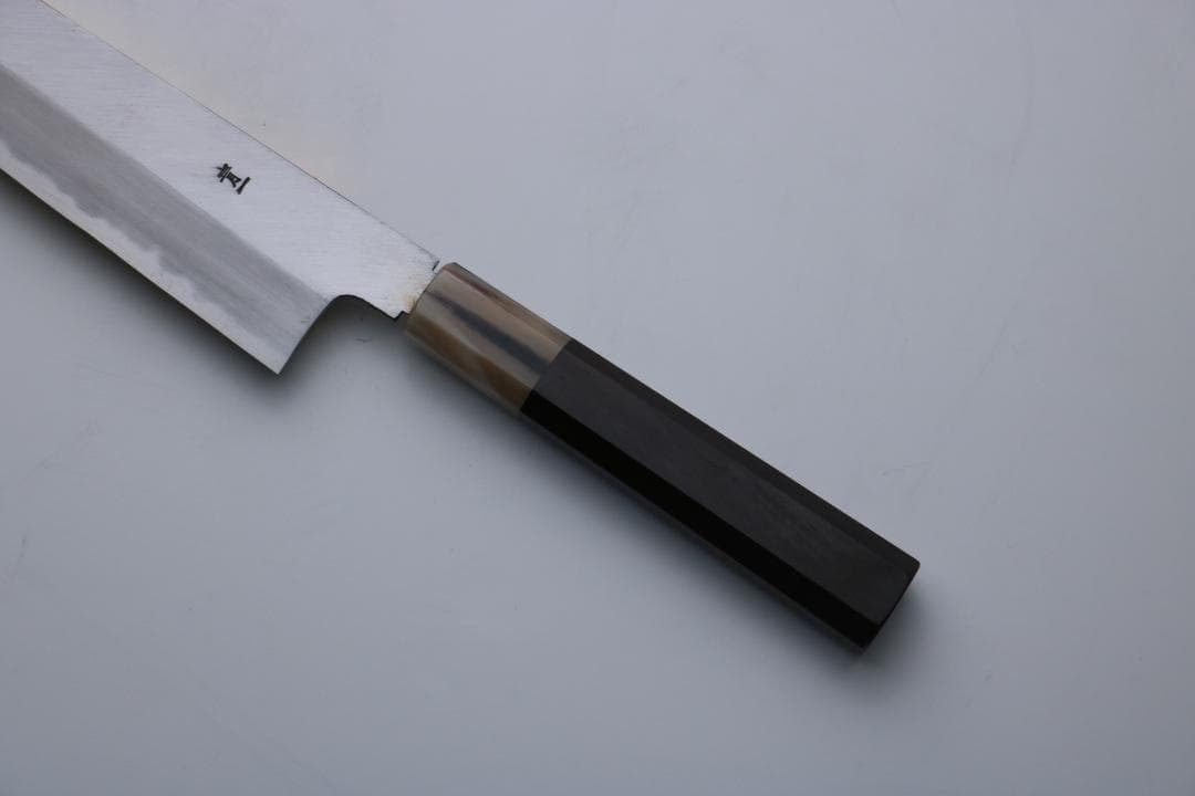 田中義一作 切付牛刀 包丁 青一 堺打刃物 黒檀柄 210mm 箱無し