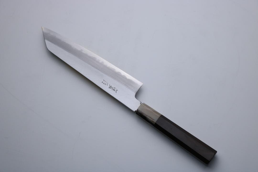 田中義一作 切付牛刀 包丁 青一 堺打刃物 黒檀柄 210mm 箱無し