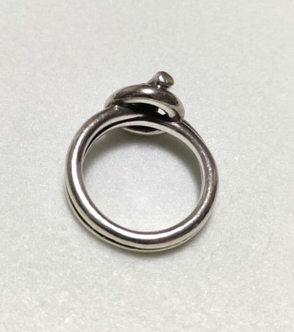 希少品 エルメス エシャペ 2連 リング 10号 シルバー