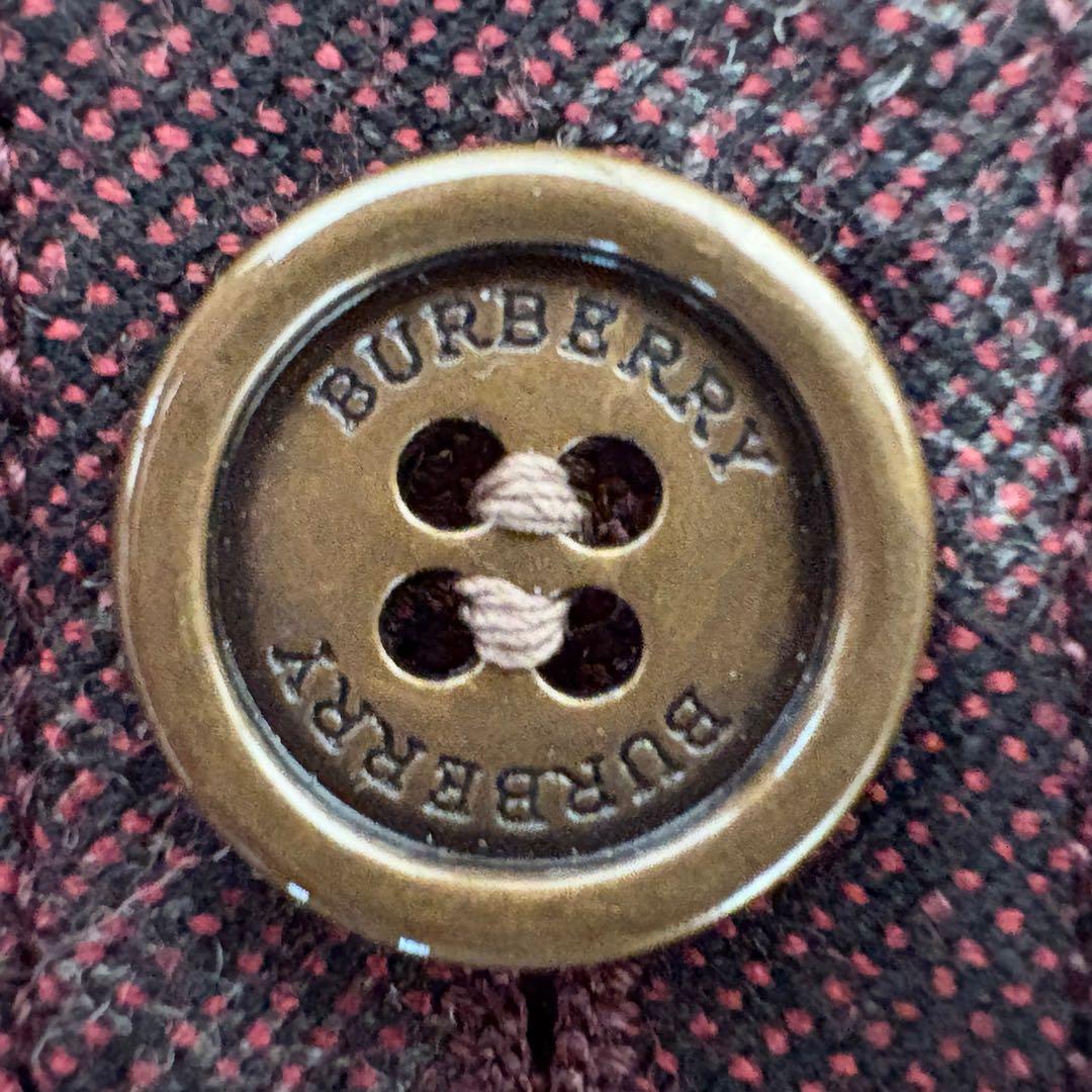 希少 美品 BURBERRY プリーツスカート ウール ボルドー ボタン Y2K