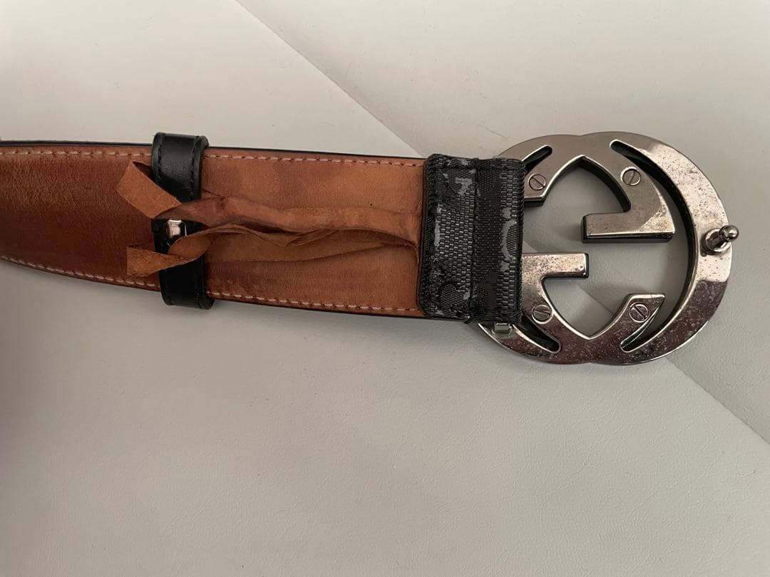 GUCCI グッチ ベルト インターロッキング GG デカロゴ ブラック