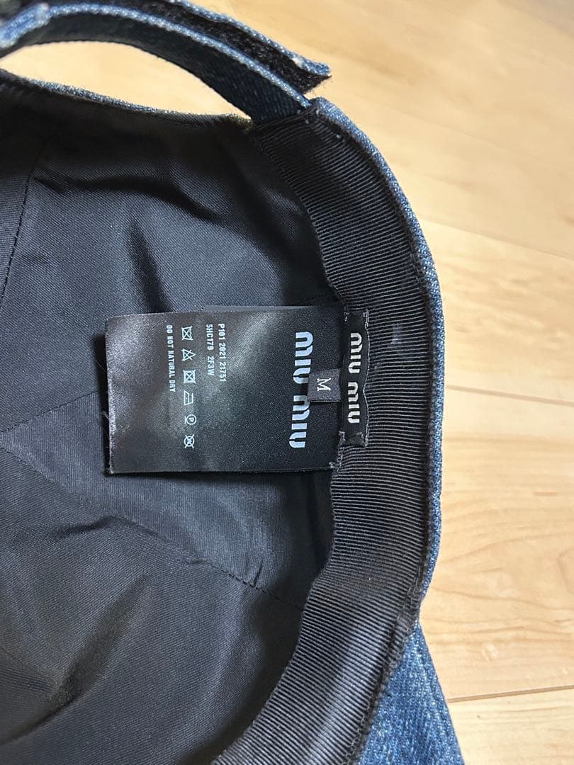 ミュウミュウ　デニムキャップ　MIU MIU