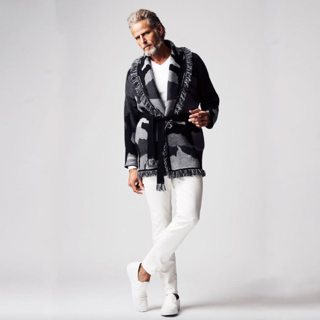 【未使用】1PIU1UGUALE3 カモ柄 カシミヤ混ガウン 定価13万　4