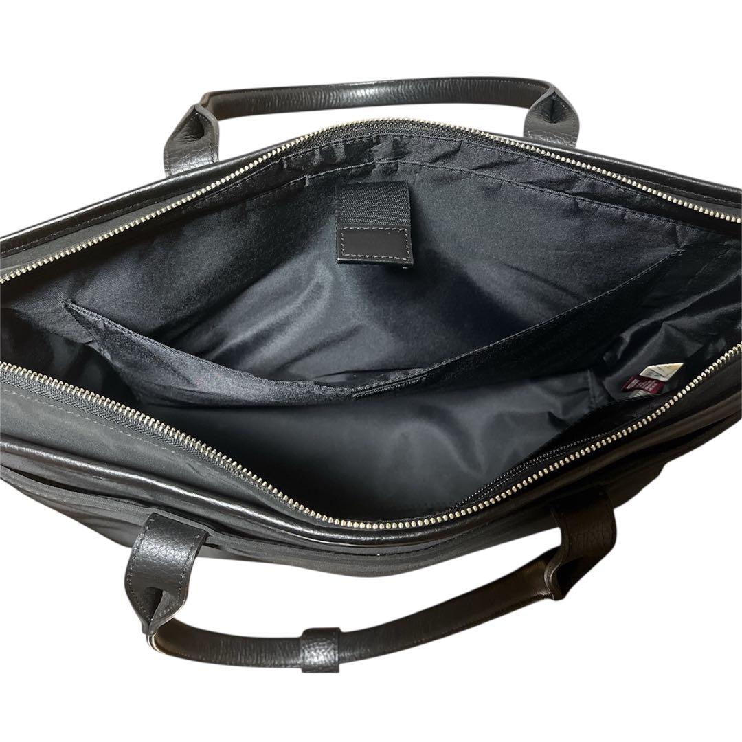 新品   トートバッグ レザー×ナイロン ブラック A4