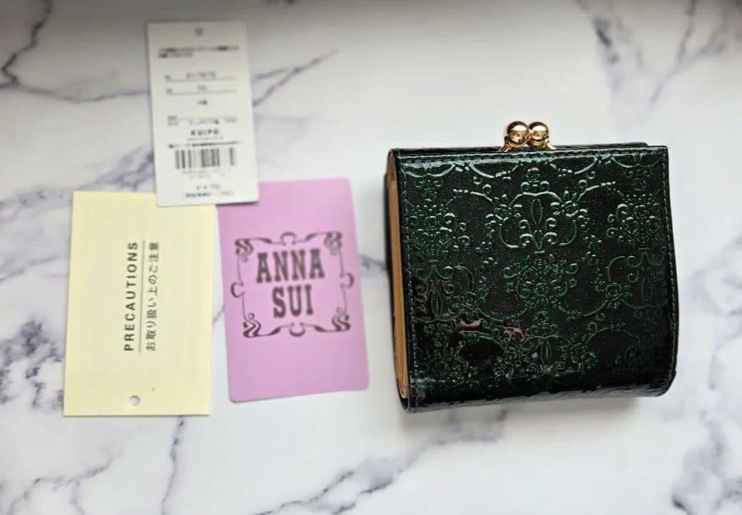 anna sui 二つ折り財布　ルーミー　グリーン