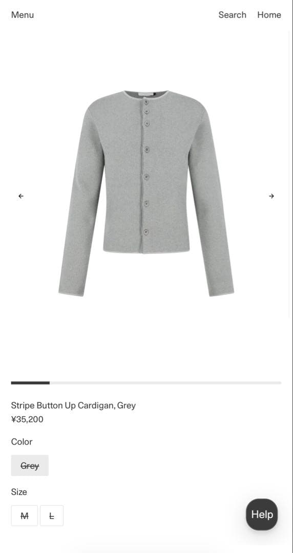トップス AMOMENTO Stripe Button Up Cardigan Grey