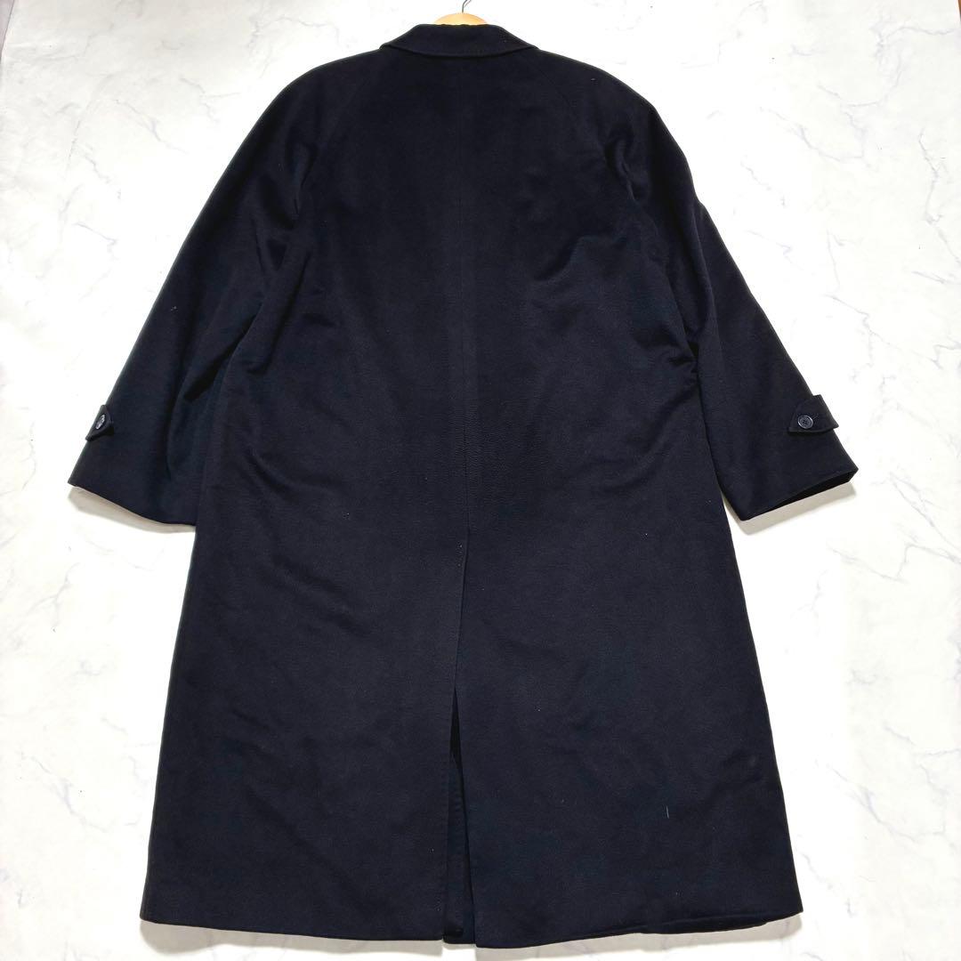 美品✨ピュアカシミヤ100% マキシ丈 ロングコート (52) XL 濃紺