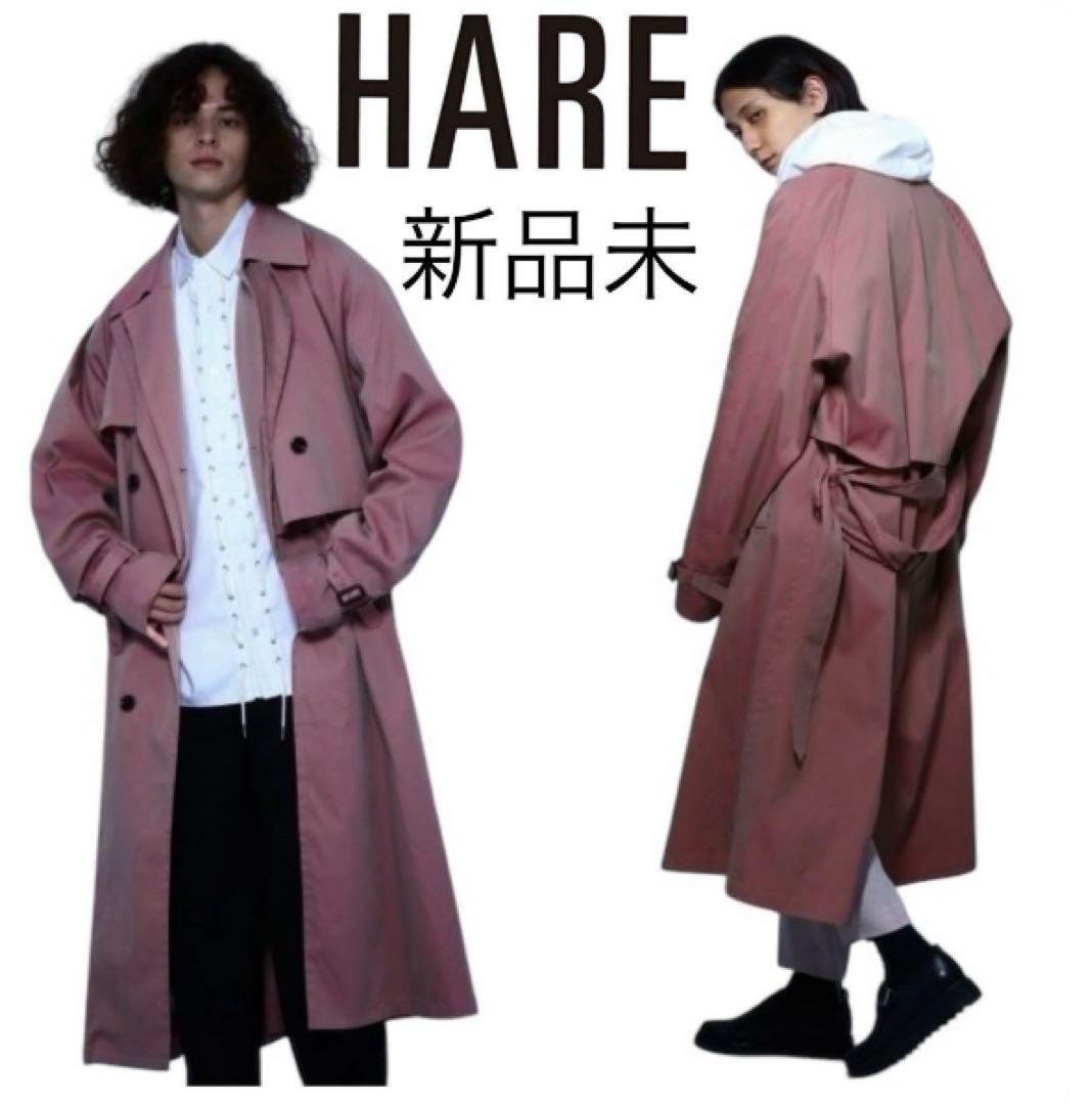 新品未■HAREハレ■フラシデザイン オーバーシルエット ダブル トレンチコート