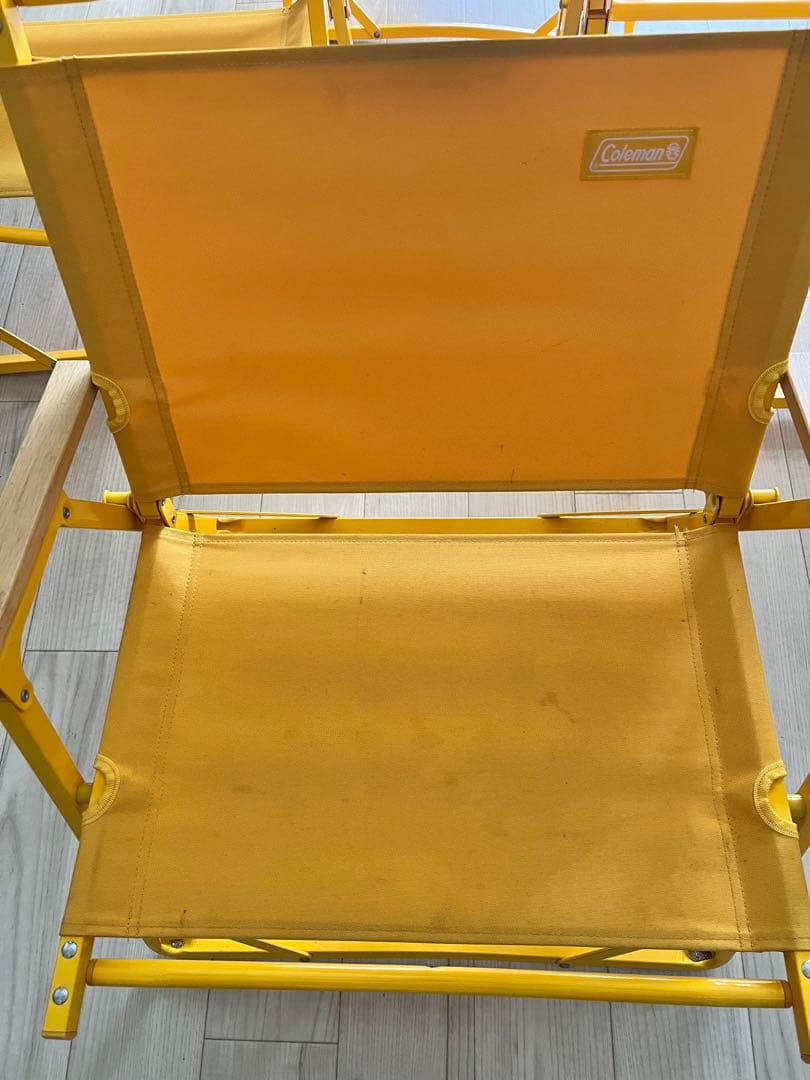Coleman イエロー アウトドアチェア 4脚セット