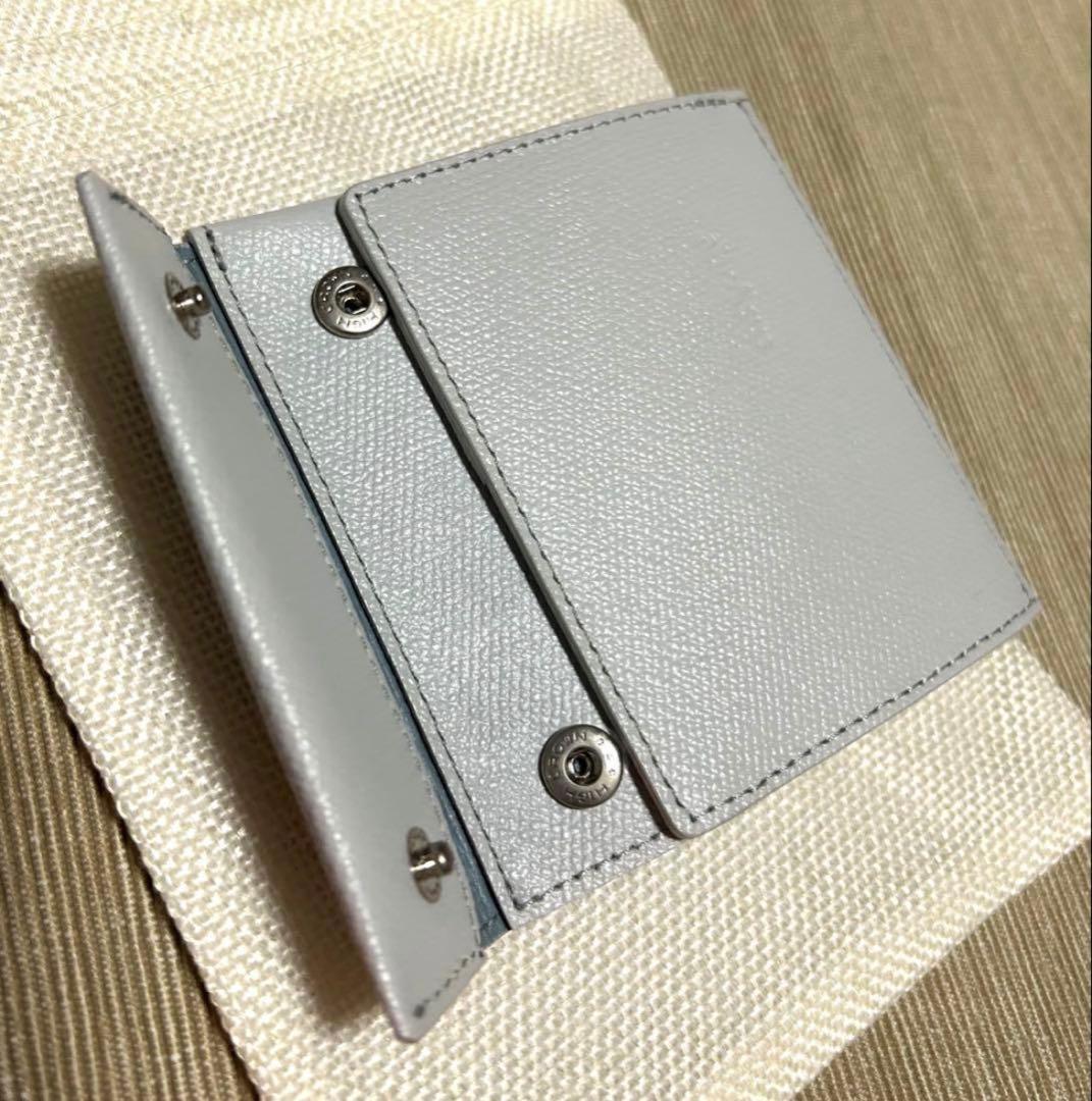 abrAsus ライトグレー レザー 薄い財布