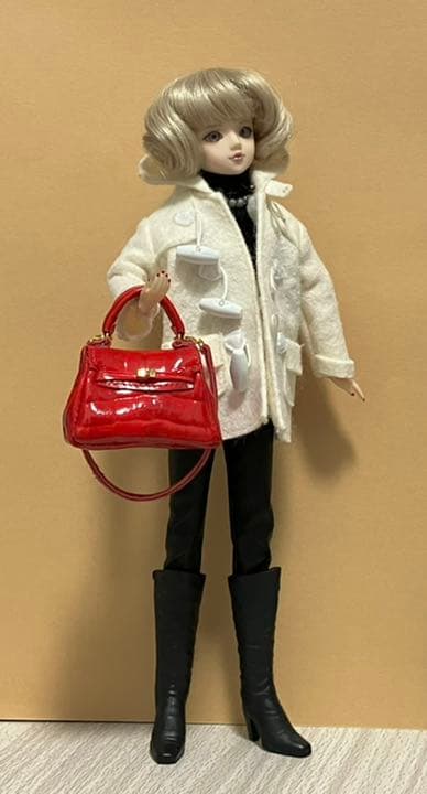 ★ハンドメイド★ ミニチュア クロコダイル風 2wayバッグ  レッド